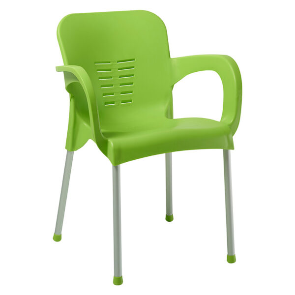 Armchair Feast pakoworld PP color green-aluminum leg 253-000024