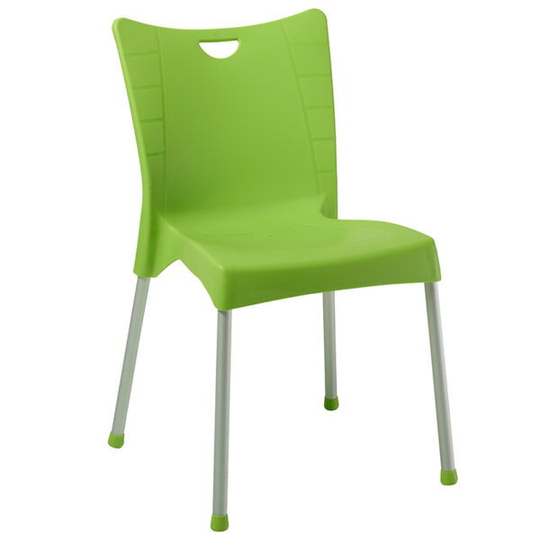 Chair Crafted pakoworld PP color green - aluminium leg 253-000039