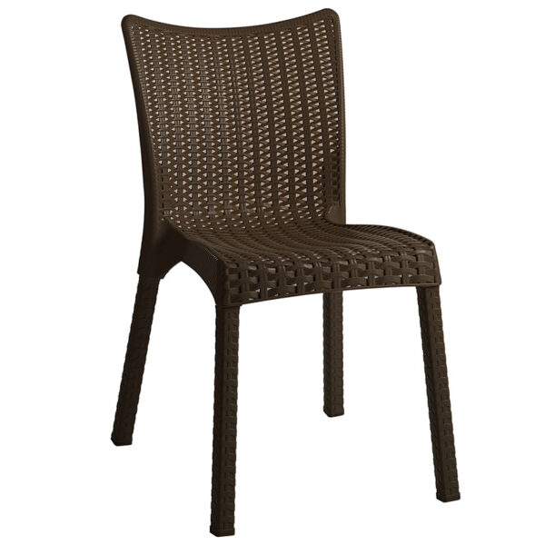 Chair Confident pakoworld PP color dark brown 253-000041