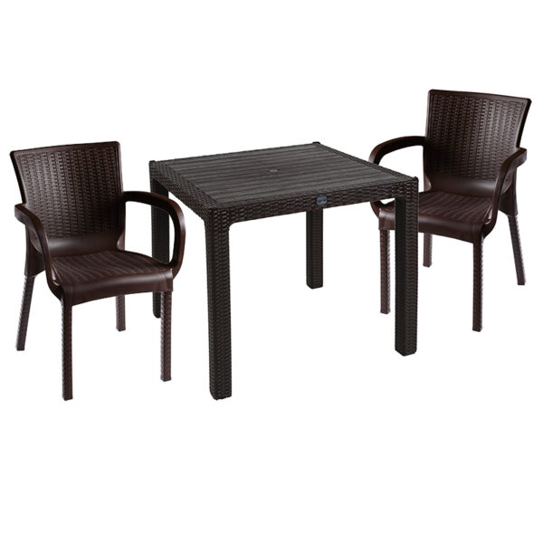 Garden dining set Explore-Festive pakoworld set 3pieces PP brown 90x90x73.5cm 253-000054