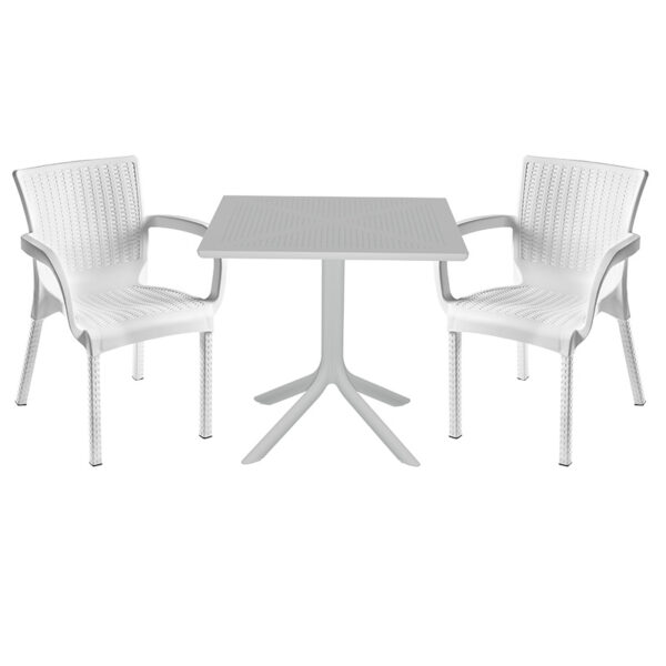 Garden dining set Groovy-Festive pakoworld set 3pieces PP white 80x80x74,5cm 253-000112