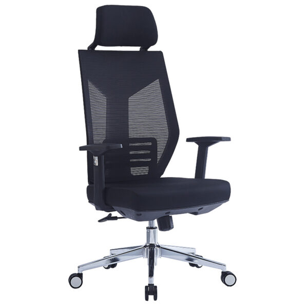 Manager office chair Commend pakoworld with fabric mesh in black colour 254-000003