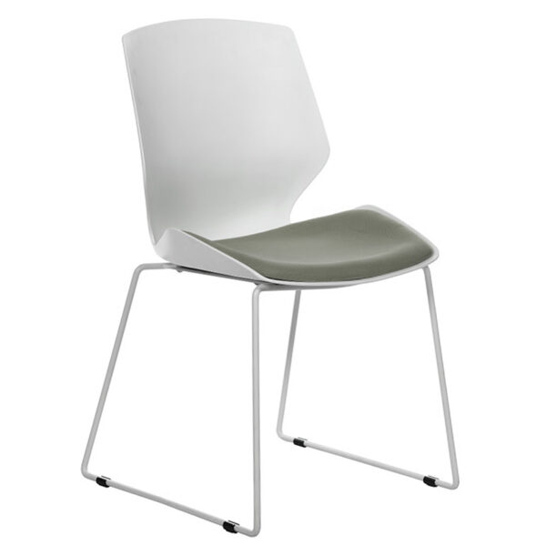 Visitor office chair Genuine pakoworld PP white-grey 254-000010