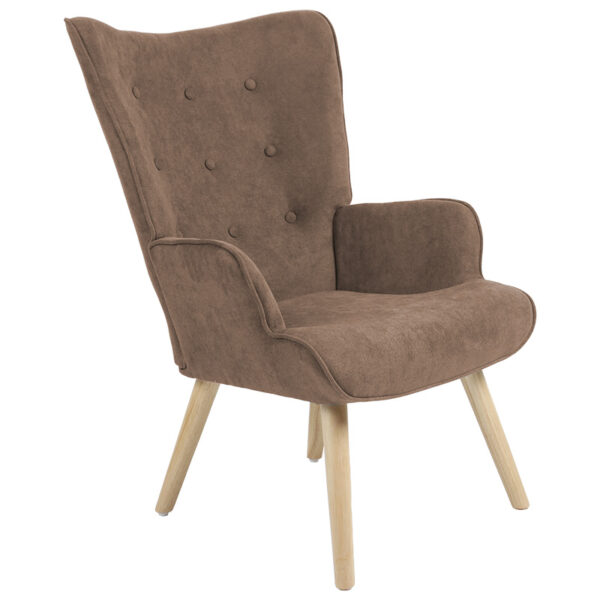 Armchair Fluffy pakoworld fabric  brown-natural 75x69x96cm 255-000002
