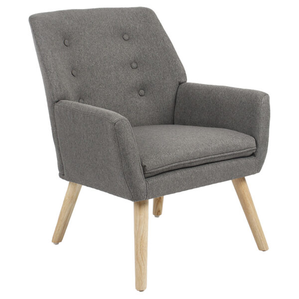 Armchair Likable pakoworld fabric grey natural 67x89x86cm 255-000011