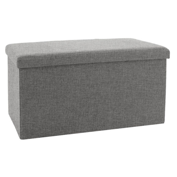 Stool-trunk Greatness pakoworld fabric grey 76x38x38cm 257-000001