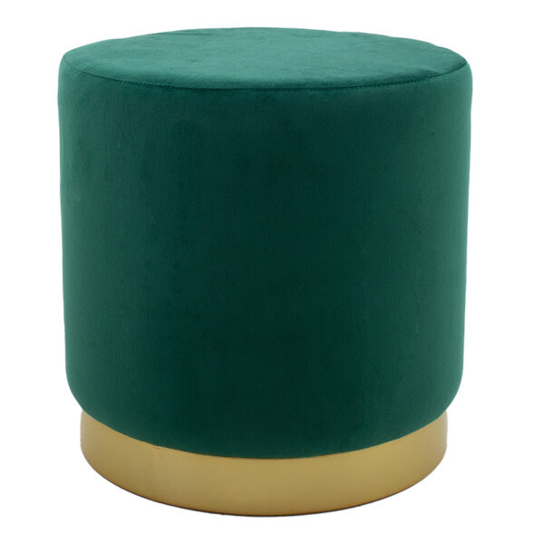 Stool Dash pakoworld velvet dark green-golden D35x35cm 257-000008