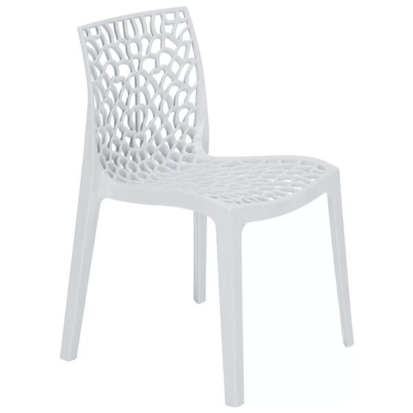 Chair Hush pakoworld with UV protection PP white 50.5x54x79.5cm 262-000009