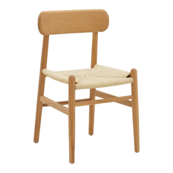 Chair Thomas pakoworld natural beech wood-natural rope 44x36x79cm 263-000001