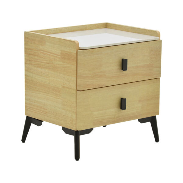 Bedside Alessio pakoworld mdf natural-black metal 46x37x47cm 263-000015