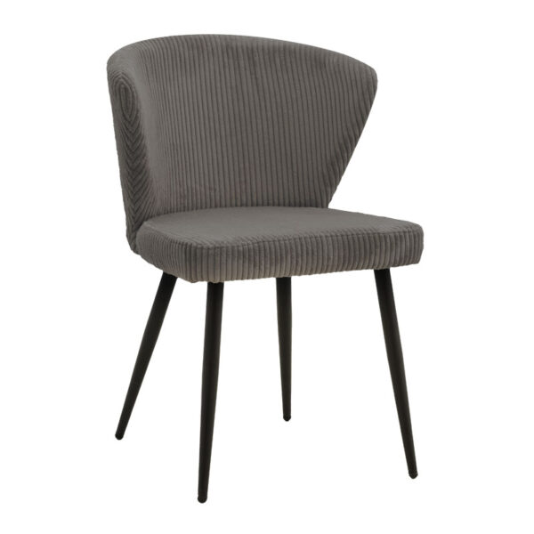 Chair Mattia pakoworld fabric anthracite-black metal leg 55x53x80cm 264-000005