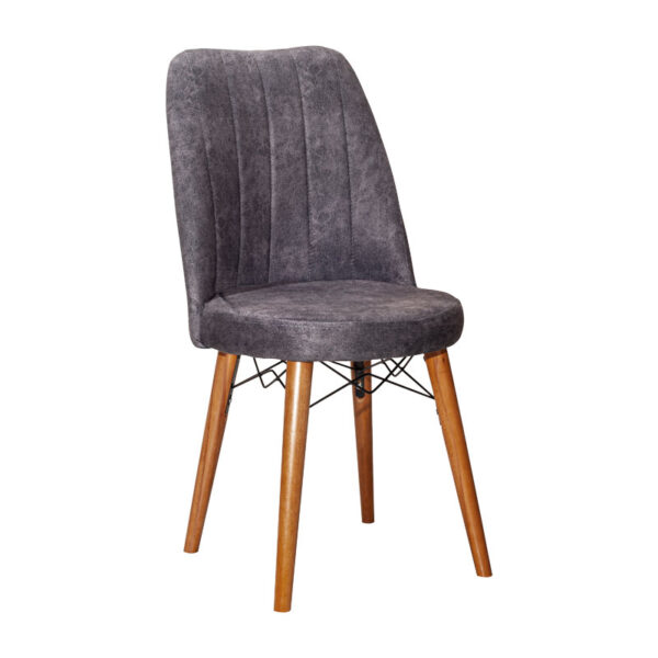 Chair Nevis I pakoworld anthracite antique fabric-walnut leg 266-000006