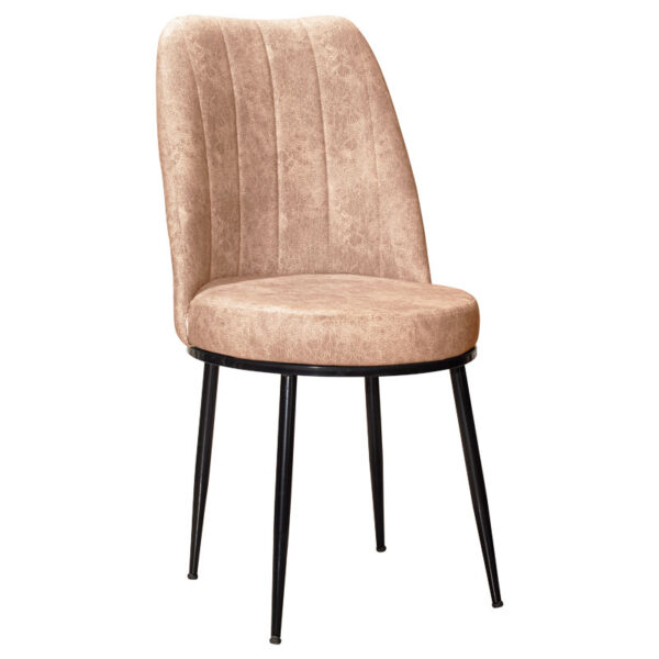Chair Farell I pakoworld fabric ecru antique-black metal leg 266-000007