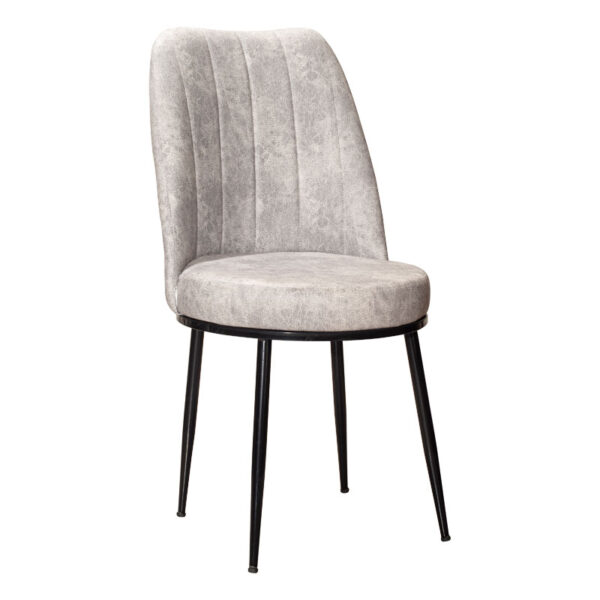 Chair Farell I pakoworld fabric grey antique-metal black leg 266-000008