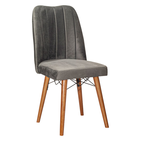 Vespera I pakoworld velvet chair gray-walnut leg 266-000010