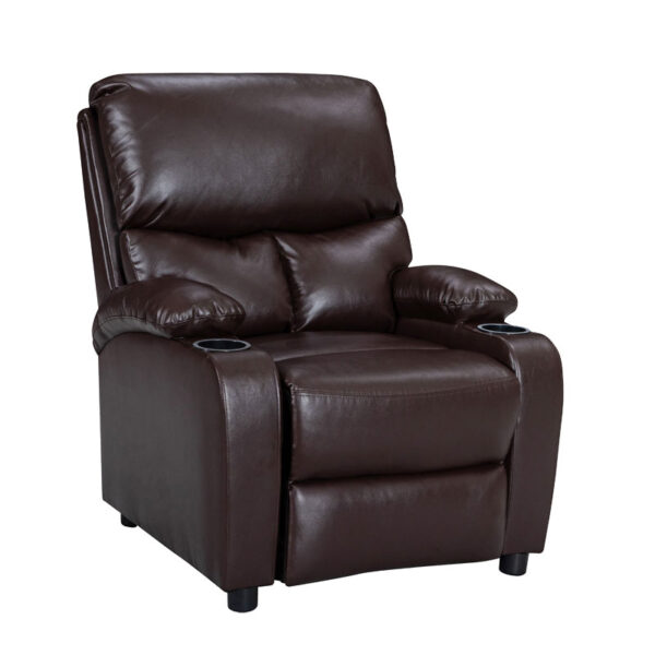 Armchair relax with cupholder Gartia pakoworld PU brown 79x94x102cm 269-000002