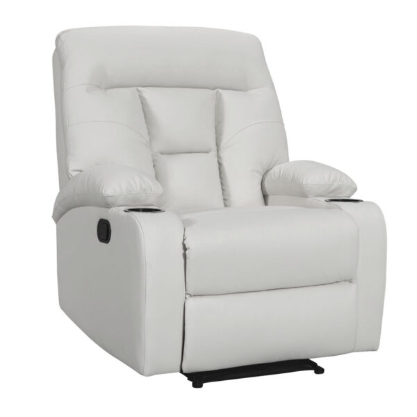 Armchair relax with cupholder Terpsi pakoworld PU white 80x94x100cm 269-000006