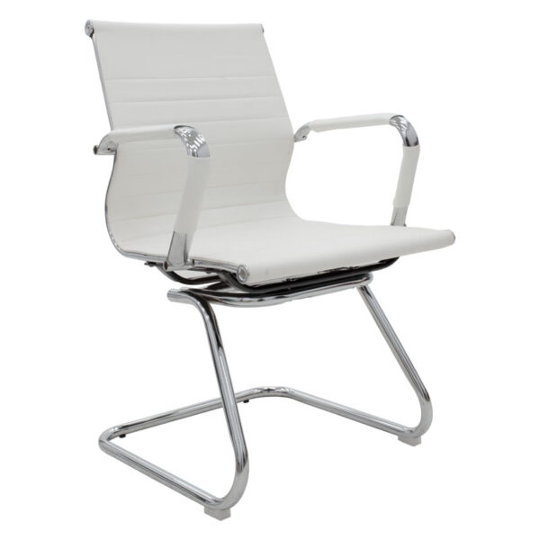 Visitor office chair Valter pakoworld white pu 55.5x52x95.5cm 277-000004