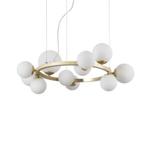 IDEAL LUX Κρεμαστό Φωτιστικό PERLAGE 11xG9 Χρυσού Χρώματος - 283807
