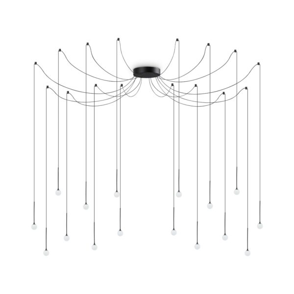 IDEAL LUX Κρεμαστό Φωτιστικό LUCCIOLA LED 16W 3000K Μαύρου Χρώματος - 284002