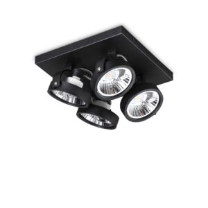 IDEAL LUX Φωτιστικό Οροφής KONIG 4xGU10 Μαύρου Χρώματος - 300580