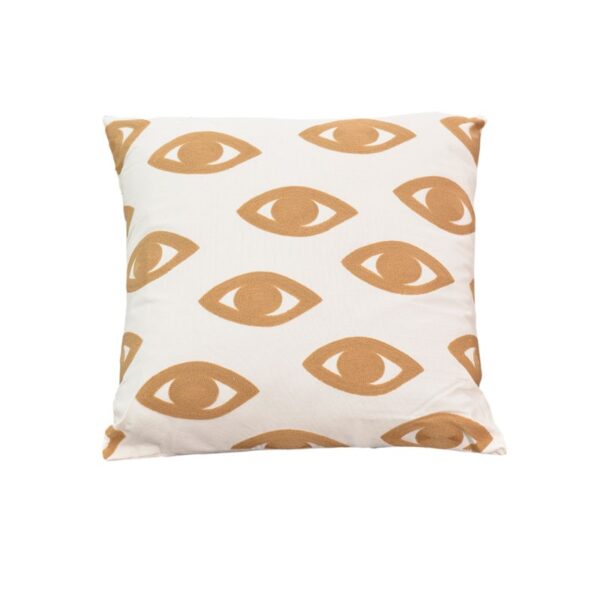 Μαξιλάρι Eyes Inart φυσικό-λευκό ύφασμα 45x45x2.5εκ 302-000019