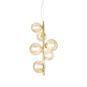 IDEAL LUX Κρεμαστό Φωτιστικό PERLAGE 6xG19 Χρυσού Χρώματος - 317793