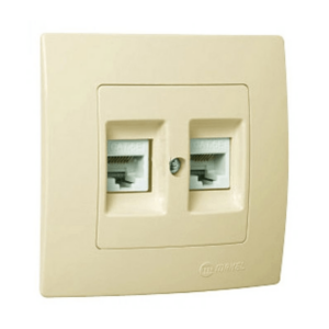 Πρίζα δικτύου RJ45 CAT5 διπλή μπεζ Makel Lillium Natural Kare - 32010036