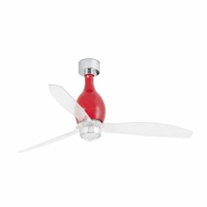 MINI ETERFAN SHINY RED/TRANSPARENT CEILING FAN WITFARO - 32029