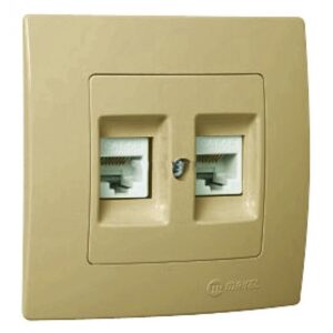 Πρίζα δικτύου RJ45 CAT6 διπλή χρυσό ματ Makel Lillium Natural Kare - 32057136