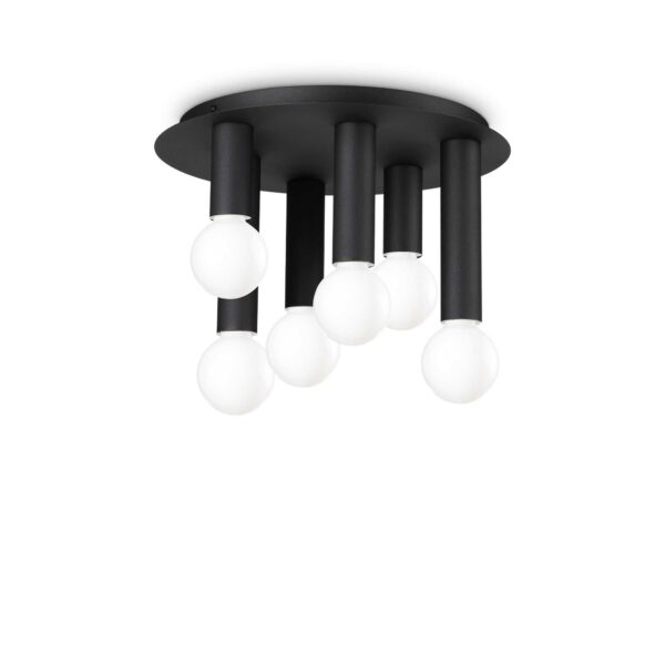 IDEAL LUX Φωτιστικό Οροφής PETIT 6xE27 Μαύρου Χρώματος - 327976