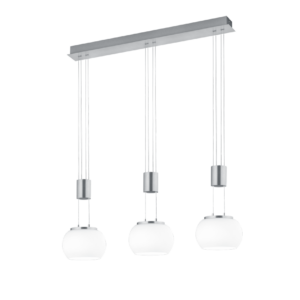 Κρεμαστό Φωτιστικό Trio Lighting MADISON 3x SMD, 8W · 2700lm, 3000K Νίκελ Ματ Αλουμίνιο, Step Dimmable - 342010307