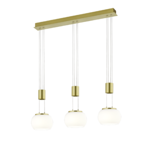 Κρεμαστό Φωτιστικό Trio Lighting MADISON 3x SMD, 8W · 2700lm, 3000K Ορείχαλκος Ματ Αλουμίνιο, Step Dimmable - 342010308