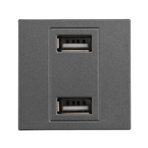 ΠΡΙΖΑ 2 Χ USB MODULES ΓΡΑΦΙΤΗΣ EUROLAMP - 152-20458