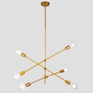 ΦΩΤΙΣΤΙΚΟ ΚΡΕΜΑΣΤΟ 6xΕ27 ΧΡΥΣΟ EUROLAMP 144-23005