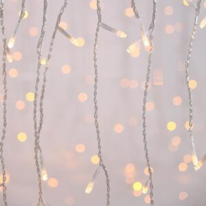 Βροχή 128 LED με Bluetooth Διάφανο Καλώδιο IP44 Magic Christmas EUROLAMP Θερμό Λευκό και Πολύχρωμο - 600-11851