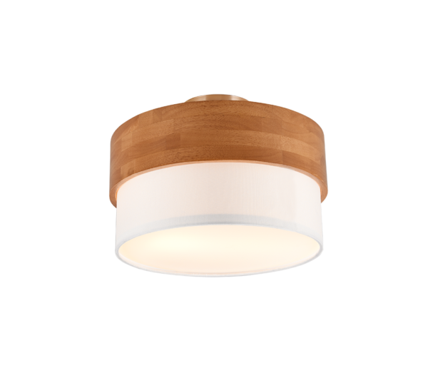 Φωτιστικό Οροφής Trio Lighting SEASONS  2x E14 Kαφέ Ξύλο Και Ύφασμα - 611500201