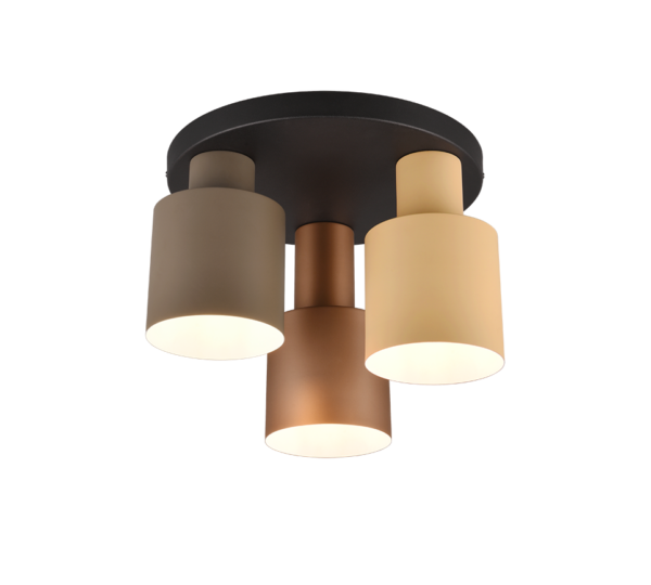Φωτιστικό Οροφής Trio Lighting 3xE27 Καφέ Χρώματος - 619430317
