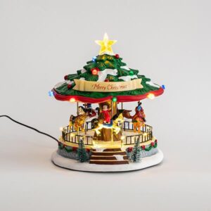 ΚΑΡΟΥΖΕΛ MERRY CHRISTMAS, 33 LED, ΜΕ ΜΟΥΣΙΚΗ ΚΑΙ ΚΙΝΗΣΗ, ΜΕ ΜΕΤΑΣΧΗΜΑΤΙΣΤΗ, 25x24,5x26cm EUROLAMP - 600-44960