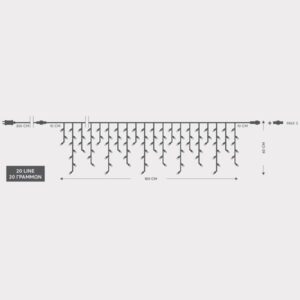 ΒΡΟΧΗ, 100 LED 3mm, 31V ΜΕΤΑΣΧΗΜΑΤΙΣΤΗ, 4 ΕΠΕΚΤΑΣΕΙΣ ΕΩΣ 3 ΣΕΤ, ΔΙΑΦΑΝΟ PVC ΚΑΛΩΔΙΟ, ΛΕΥΚΟ LED, (180x60cm 3/7/4/6), ΠΡΟΕΚΤΑΣΗ ΠΑΡΟΧΗΣ 300cm, ΙΡ44 EUROLAMP - 600-06470