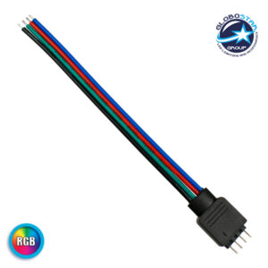 GLOBOSTAR® STRIPCON 70725 Ταχυσύνδεσμος 4 Pin Αρσενικός για Ταινία LED RGB σε 4 Καλώδια IP20 - Πολύχρωμο - Μ16.5 x Π1.7 x Υ0.3cm