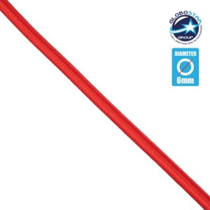 GLOBOSTAR® DECOCABLE 77600 Υφασμάτινο Καλώδιο 2 x 0.75mm² IP20 - Κόκκινο - Μ100 x Π0.6 x Υ0.6cm