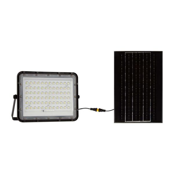 LED ηλιακός προβολέας 15W φυσικό λευκό 4000K με μαύρο σώμα και χειριστήριο V-TAC - 7826