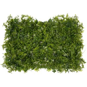 GloboStar® 78401 Συνθετικό Πάνελ Φυλλωσιάς - Κάθετος Κήπος Γάλιο - Φτέρη - Γκι - Γρασίδι Μ60 x Υ40 x Π10cm