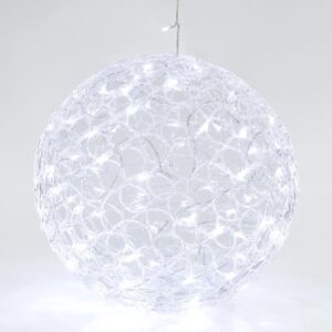 ΑΚΡΥΛΙΚΗ ΜΠΑΛΑ, 100 ΛΕΥΚΑ LED, ΜΕ ΜΕΤΑΣΧΗΜΑΤΙΣΤΗ, 40cm, IP44 EUROLAMP - 600-40089