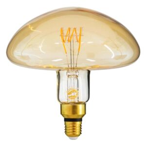 GLOBOSTAR® MUSHROOM 99173 Λάμπα E27 MR200 LED 4W 280lm 360° AC 220-240V IP20 Ultra Θερμό Λευκό 2200K Dimmable - Soft T Spiral Filament Chip - Μελί - Μ20 x Π20 x Υ20cm - 3 Χρόνια Εγγύηση