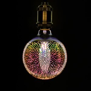 GloboStar® 99271 Λάμπα E27 G125 LED FILAMENT 5W 300 lm 320° AC 85-265V Edison Retro με 3D Εφέ - Galaxy Extreme Glass 2700 K - 3D