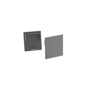 SET OF SILVER PLASTIC END CAPS FOR PROFILE P3235 - SET 2PCS WITHOUT HOLES ACA - EP3235