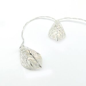 METAL LEAVES 10 LED ΛΑΜΠΑΚΙΑ ΣΕΙΡΑ ΜΠΑΤΑΡ.(3xAA) & ΧΡΟΝΟΔΙΑΚ (6ΟΝ/18OFF) ΘΕΡΜΟ ΛΕΥΚΟ ΑΣΗΜΙ ΜΕΤΑΛΛ ACA - FMSLEAF10WW2AT
