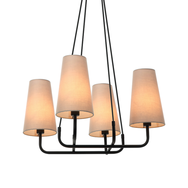 ACA DECOR   κρεμαστό φωτιστικό 4xE14από μέταλλο σε μαύρο και γκρι χρώμα - HL35424P59BG